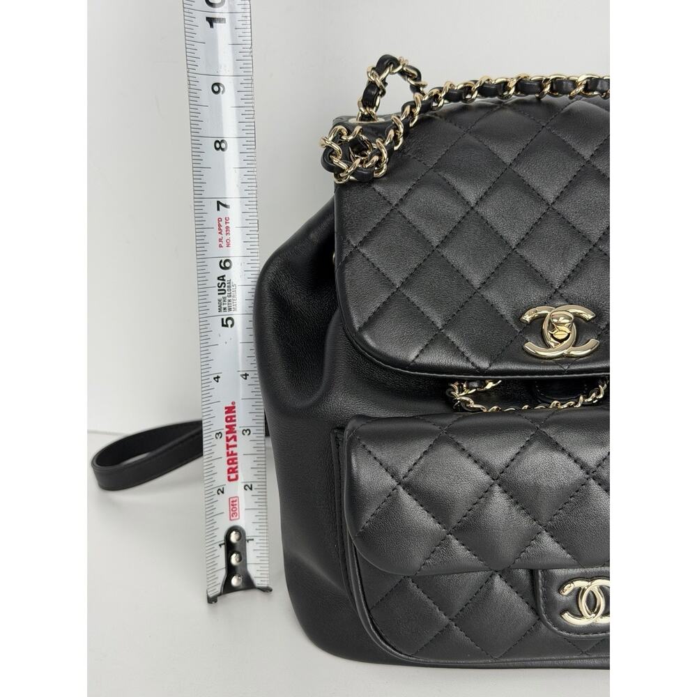 Chanel Large Duma Backpack in Black Quilted Lambskin Leather NFC D7 - Picture 12 of 16